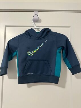 Nike Therma- Fit Blue Fleece Lined Hoodie Size 2T Toddler